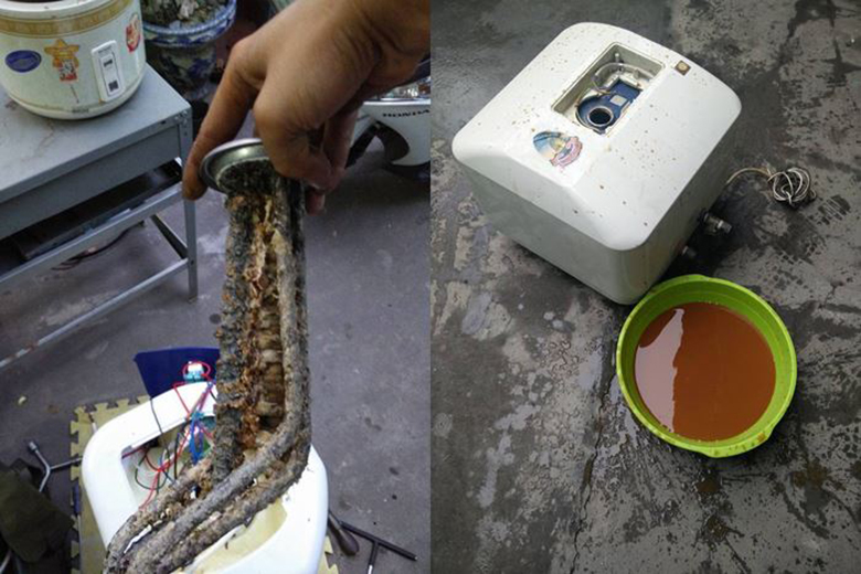 Bình nóng lạnh sử dụng lâu ngày có nhiều cấn, cặn bẩn Bình nóng lạnh sử dụng lâu ngày có nhiều cấn, cặn bẩn